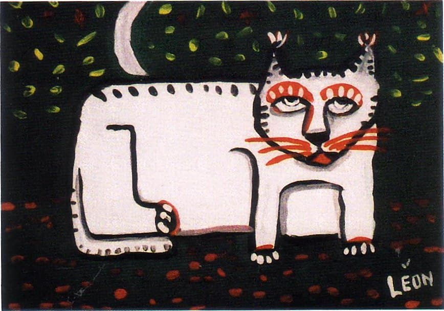 Chat aux moustaches rouges