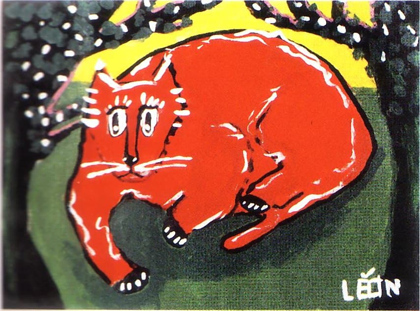 Red cat in the woods